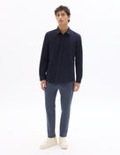 Celio Solid 24H Fit Poly-Blend Blue Trousers