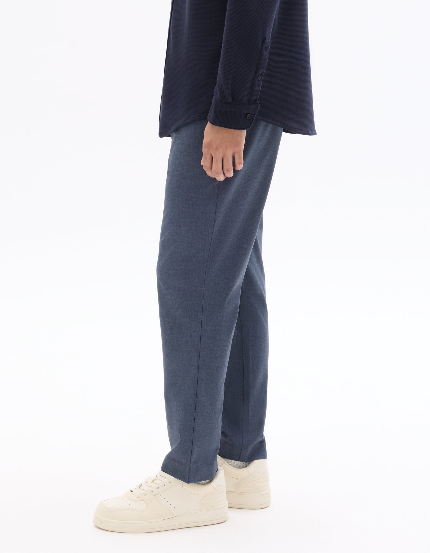 Celio Solid 24H Fit Poly-Blend Blue Trousers