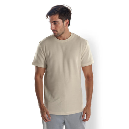 Brown Solid Cotton T-shirt