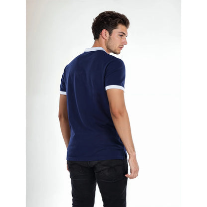 Navy Blue Solid Cotton T-Shirt