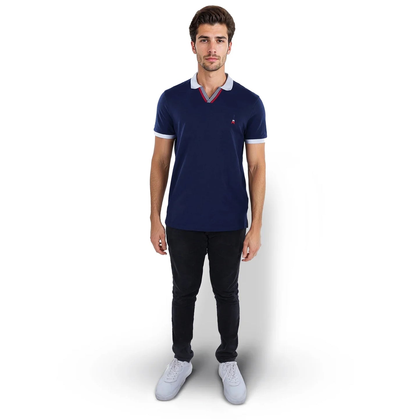 Navy Blue Solid Cotton T-Shirt