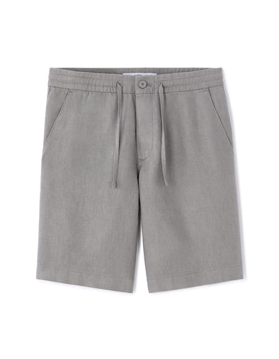 Bermuda Fit 100% Linen Solid Shorts - Grey