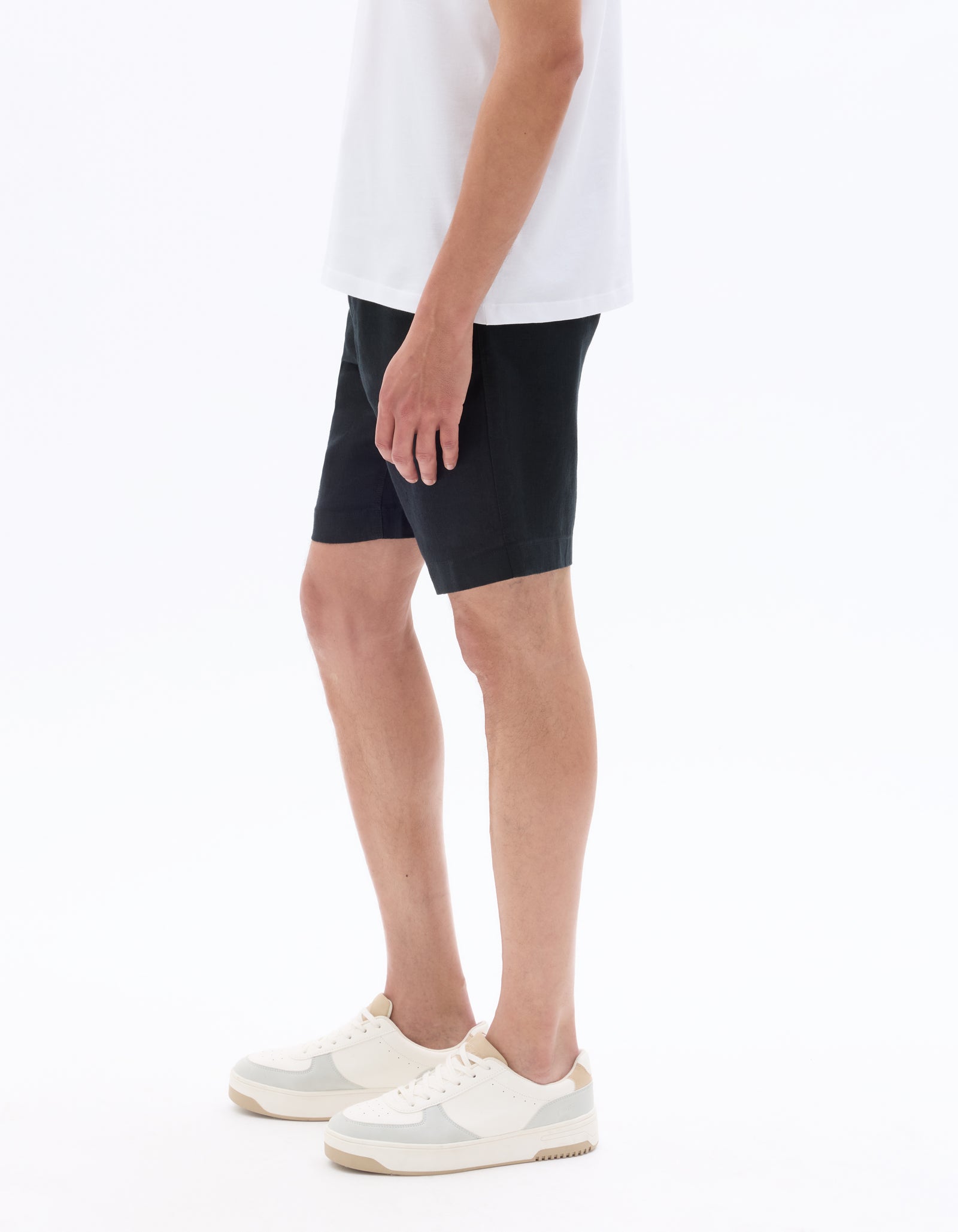 Celio* 100%  Linen Bermuda Shorts-Black