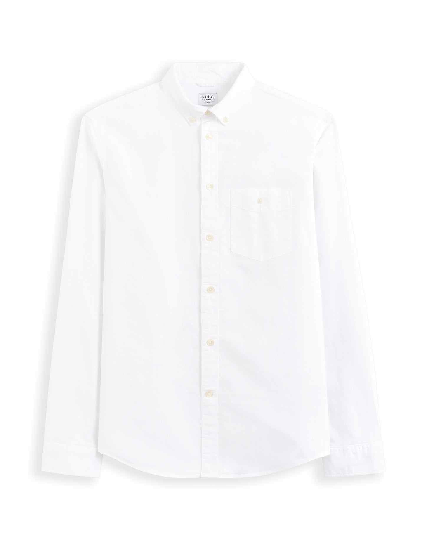 Celio* Cotton Regular Fit Men Solid Spread Collar Shirt