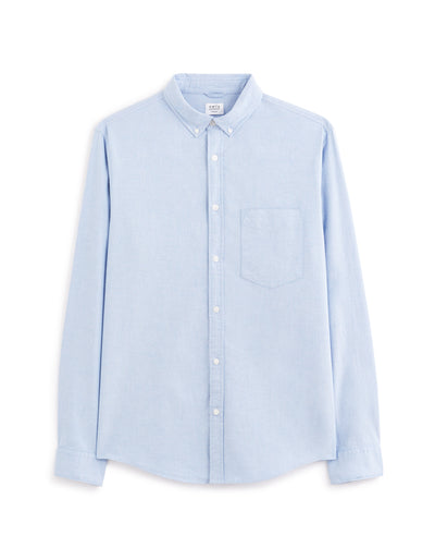 Celio* Men Cotton Regular Fit Solid Blue Formal Shirt