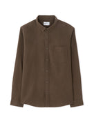 Regular Fit 100% Cotton Solid Spread Collar Shirts - Brown
