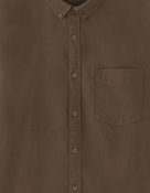 Regular Fit 100% Cotton Solid Spread Collar Shirts - Brown