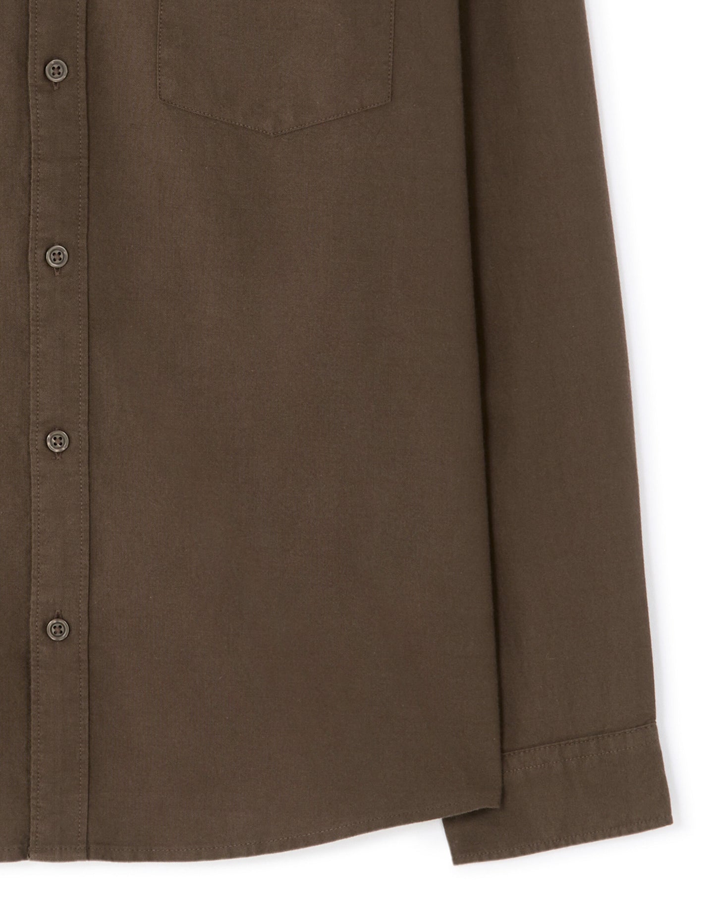 Regular Fit 100% Cotton Solid Spread Collar Shirts - Brown
