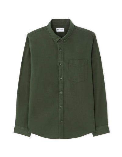 Regular Fit 100% Cotton Regular Collar Shirts - Olive