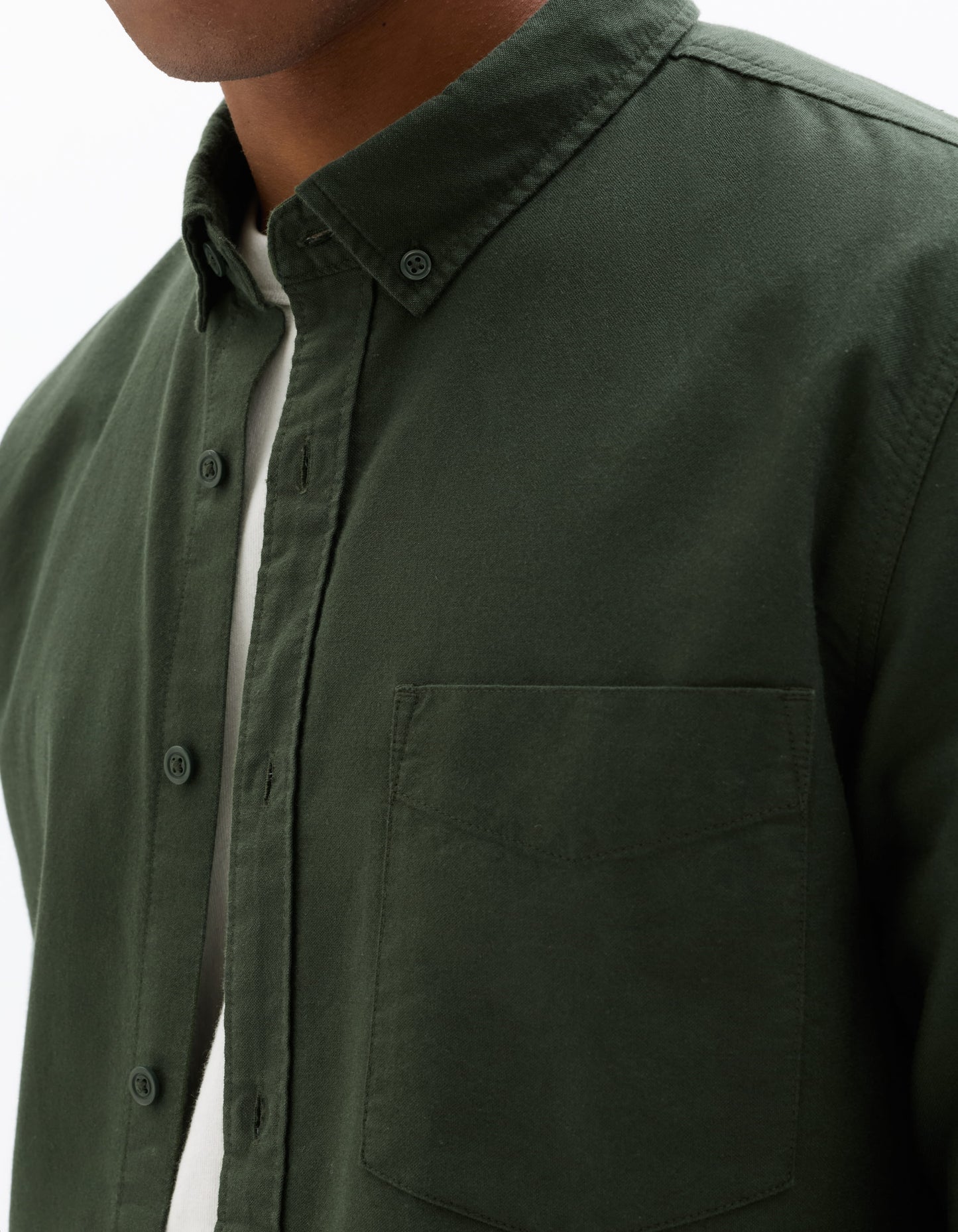Regular Fit 100% Cotton Regular Collar Shirts - Olive