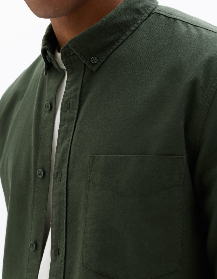 Regular Fit 100% Cotton Regular Collar Shirts - Olive