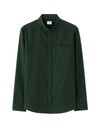 Celio* Olive Solid Regular Fit Men Cotton Shirts