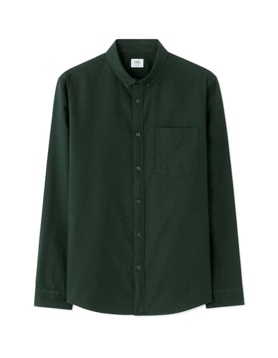 Celio* Olive Solid Regular Fit Men Cotton Shirts