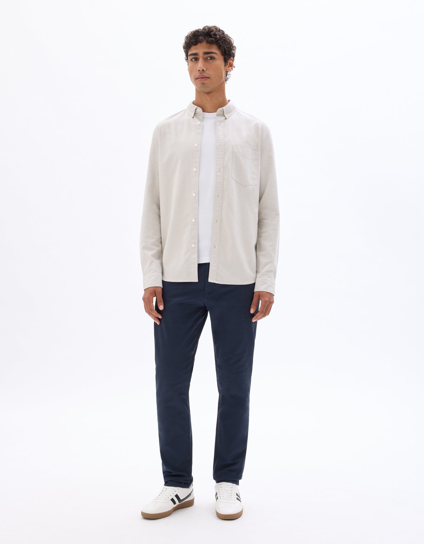 Celio* Men Cream Solid Regular Fit Cotton Shirts
