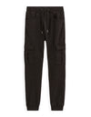 Celio* Solid Men Cotton Blend Black Regular Fit Cargo