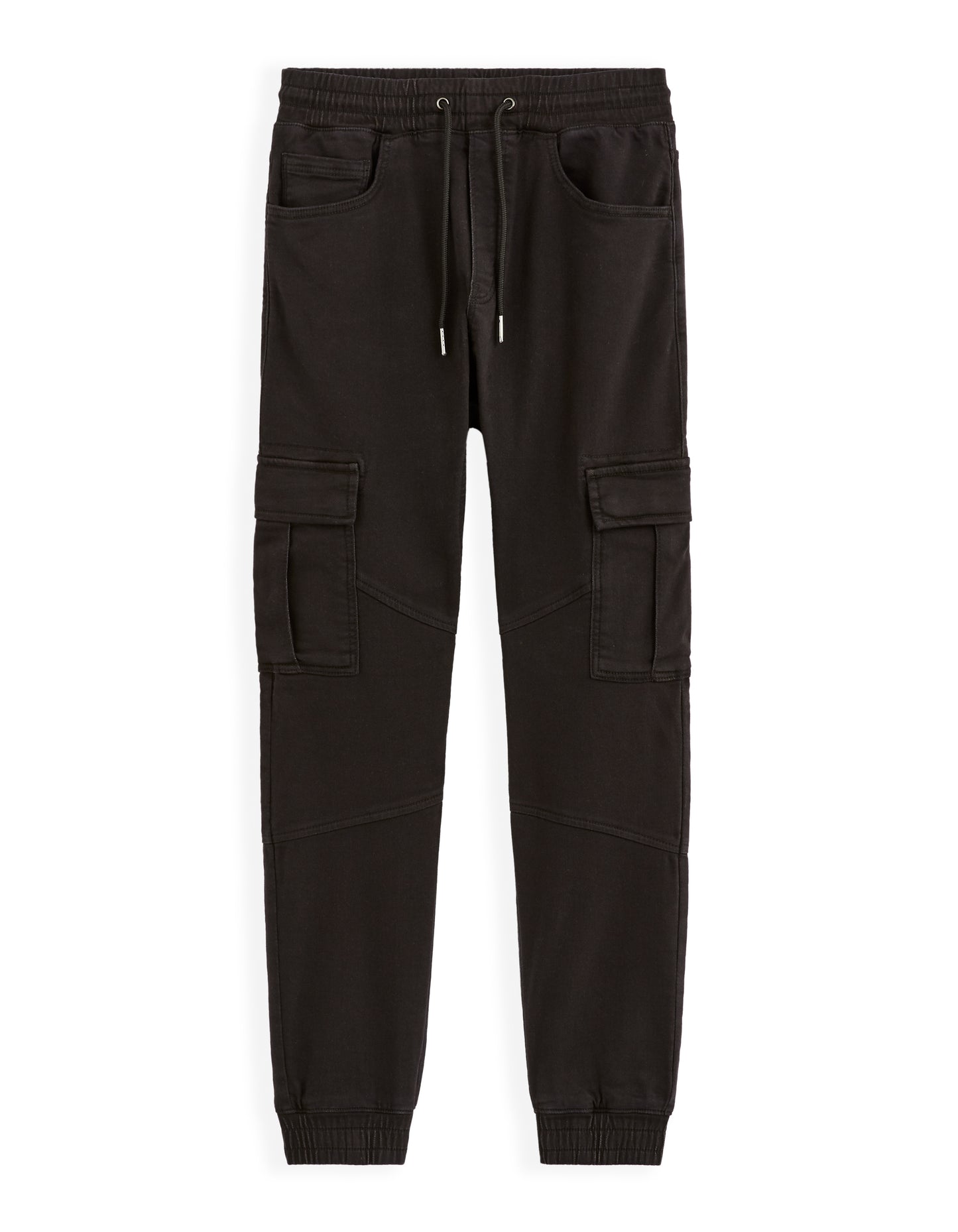 Celio* Solid Men Cotton Blend Black Regular Fit Cargo