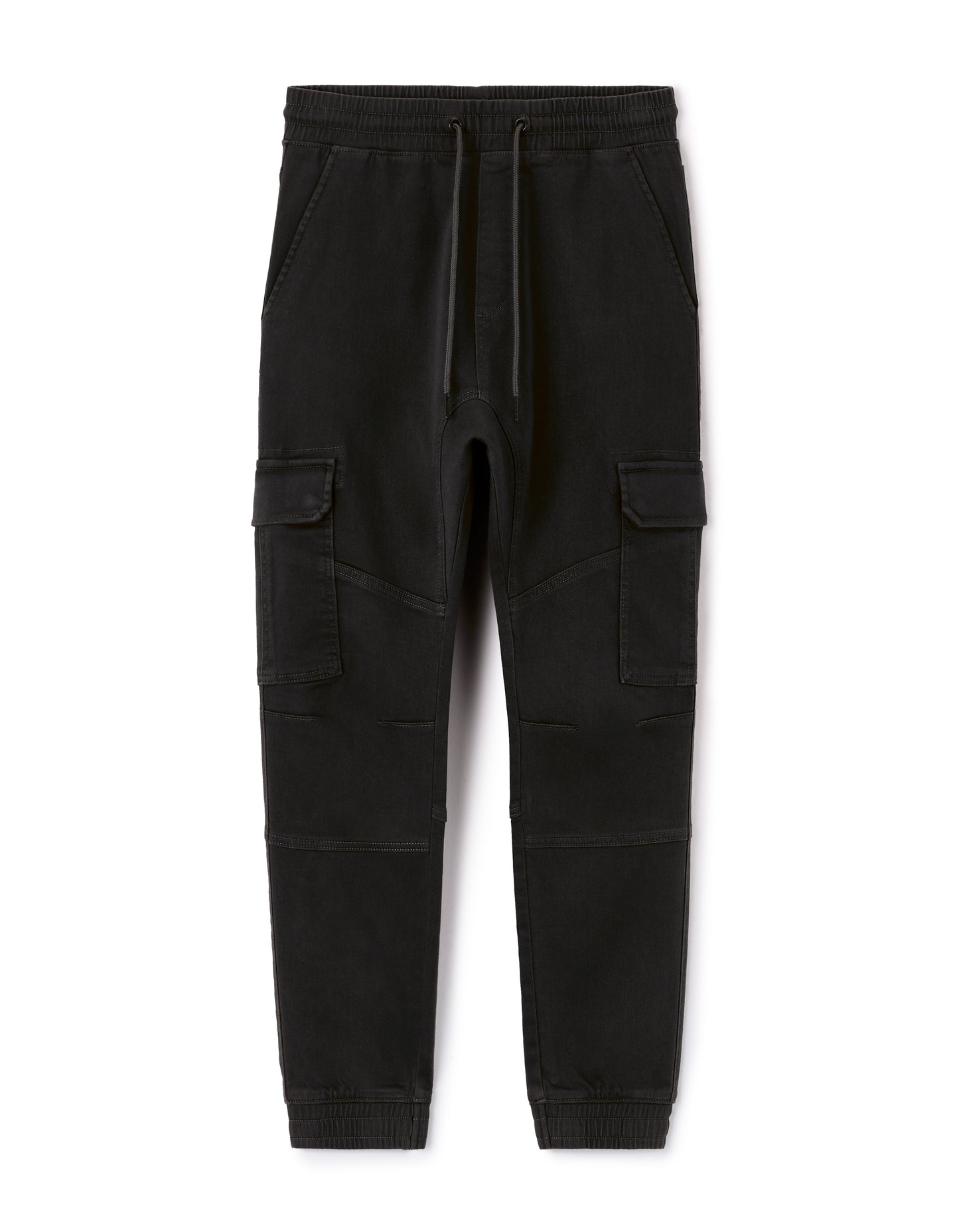 Celio* Solid Men Cotton Blend Black Regular Fit Cargo