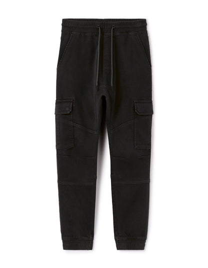 Celio* Solid Men Cotton Blend Black Regular Fit Cargo