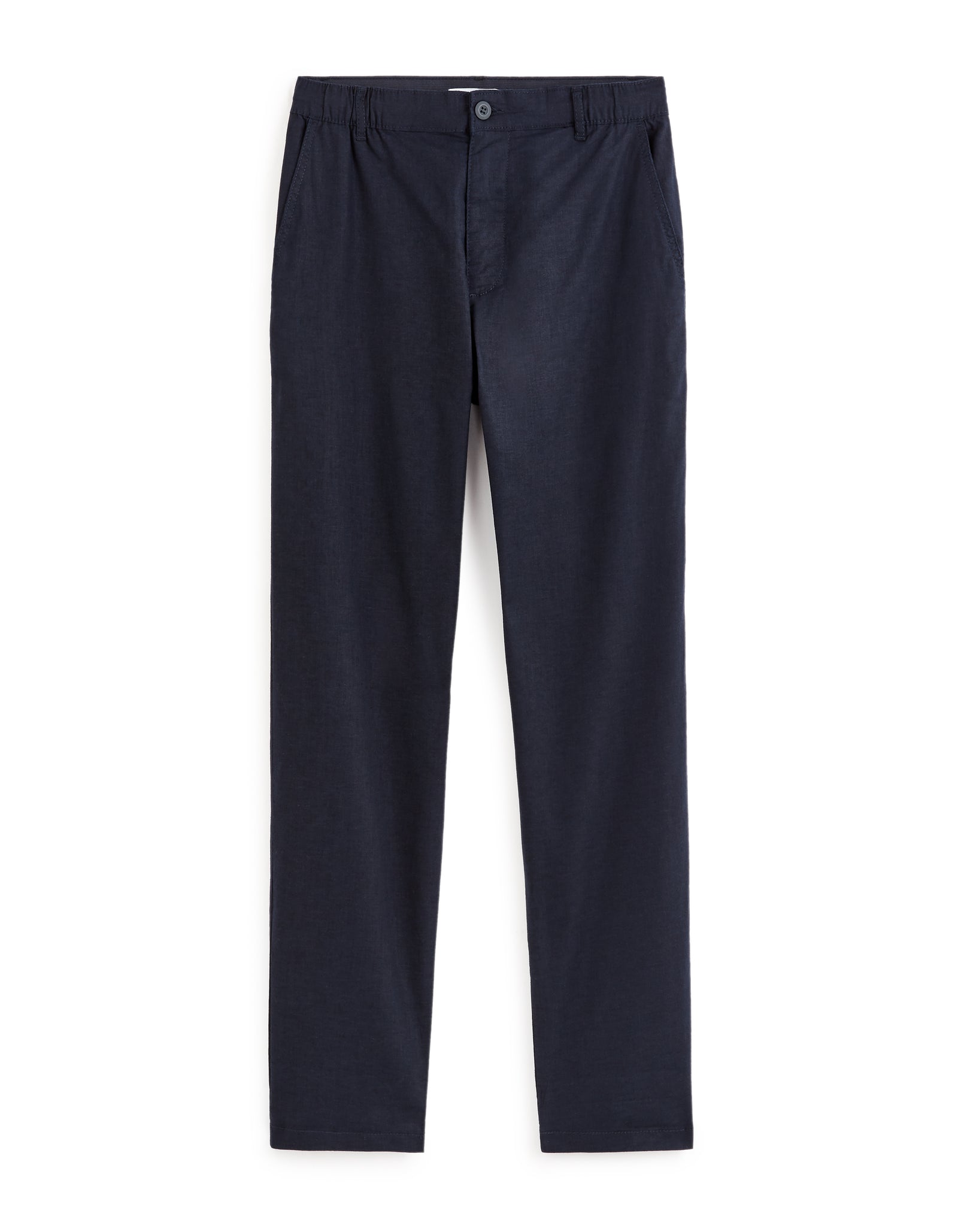 Celio* Linen-Blend Straight Fit Navy Blue Trouser