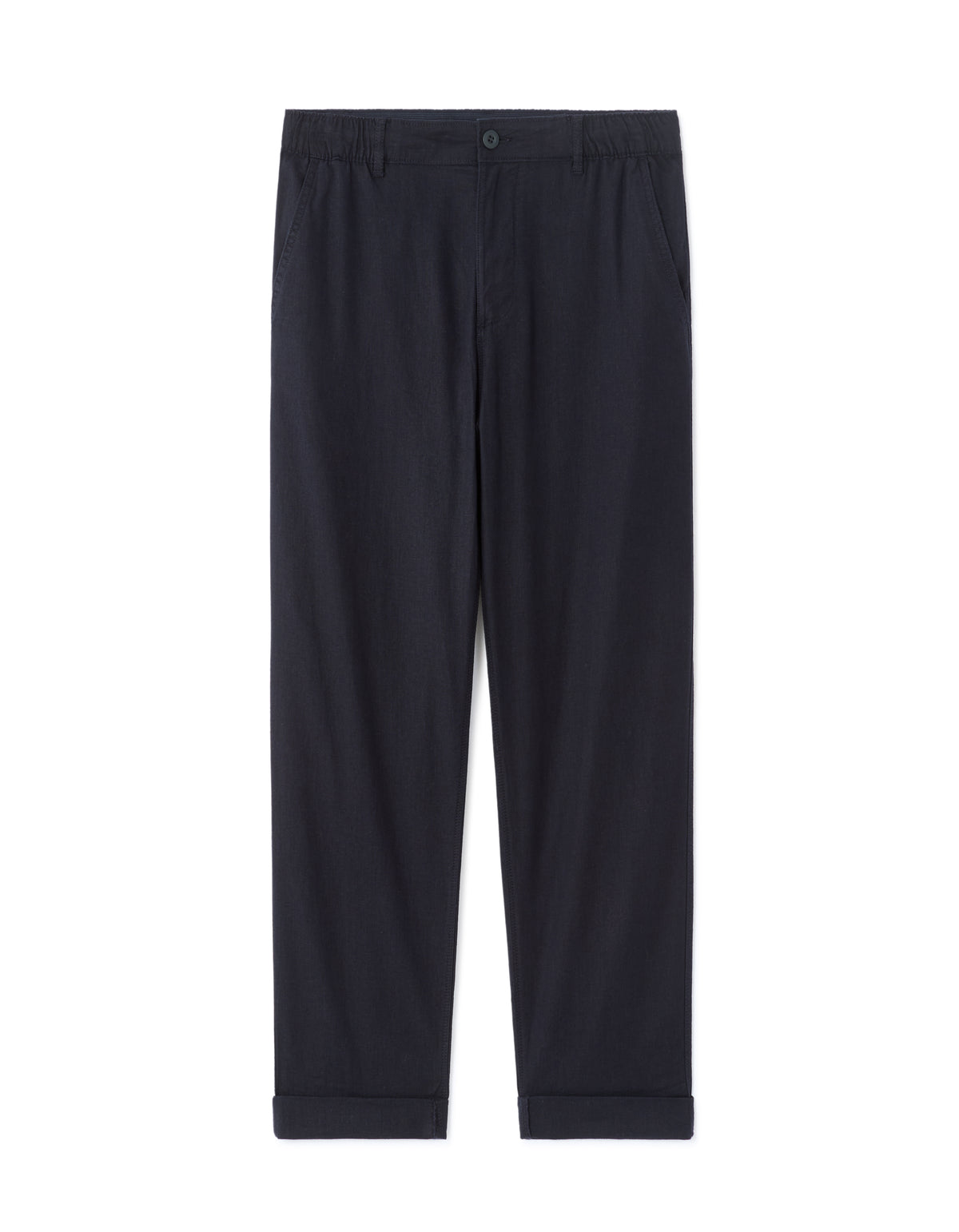 Straight Fit Trousers - Navy Blue