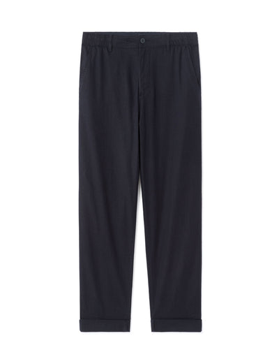 Celio* Straight Fit-Linen Blend- Trouser-Navy Blue