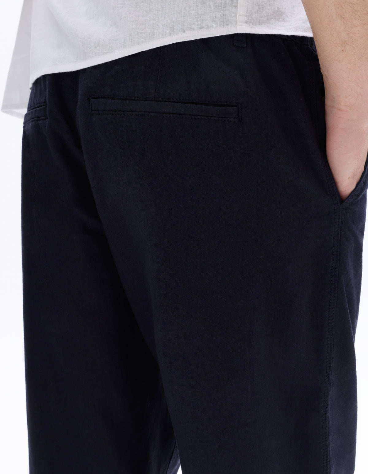 Straight Fit Trousers - Navy Blue