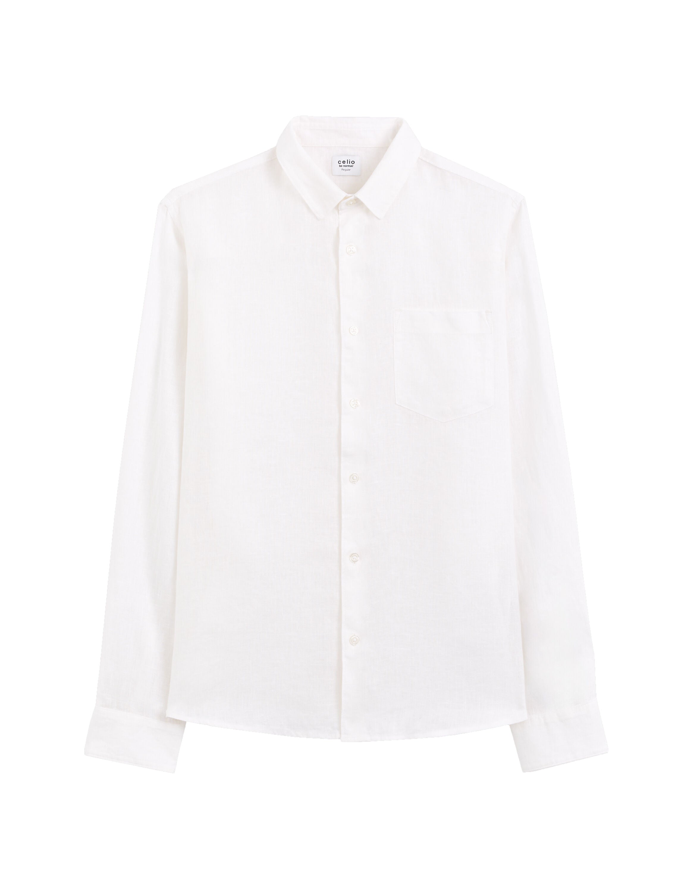 Celio* Men White  Regular Fit- 100% Linen Shirt