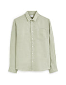 Celio* Men Khaki Light Solid Regular Fit-100%  Linen Shirt