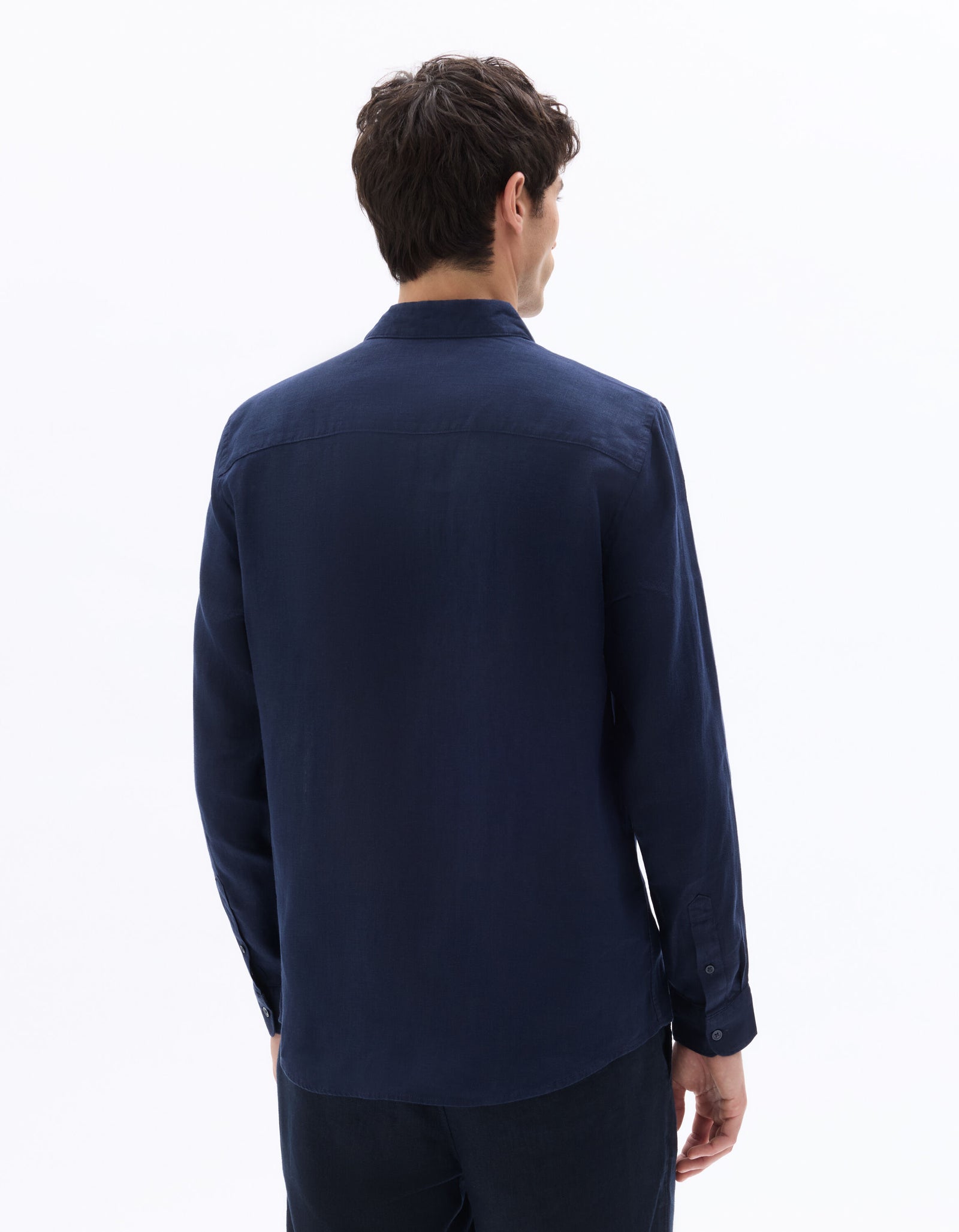 Celio*  Regular Fit-100% Linen Shirt-Navy Blue