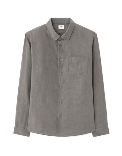 Celio* Men Khaki Solid Regular Fit-100% Linen Shirt