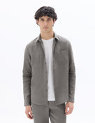 Regular Fit 100% Linen Solid Spread Collar Shirt - Dark Khaki