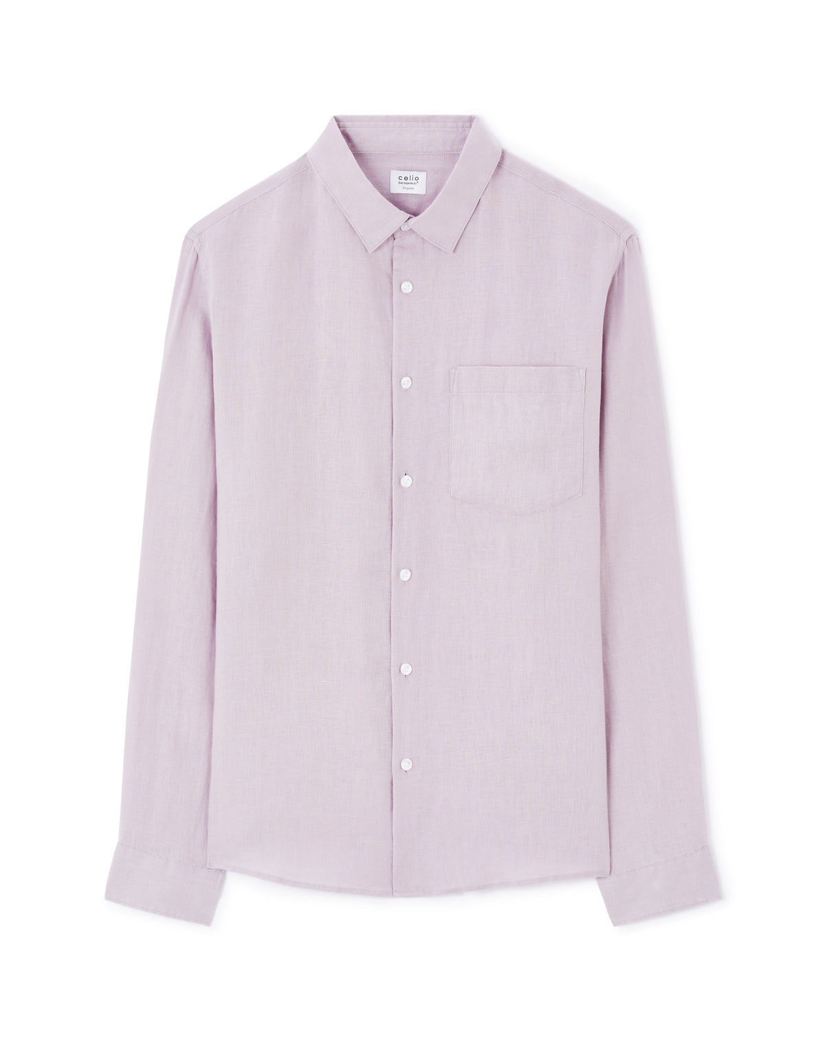 Regular Fit 100% Linen Solid Shirt - Lilac