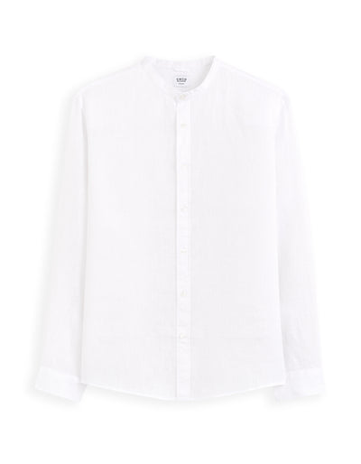 Regular Fit Mandarin Collar Shirt - White