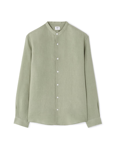 Regular Fit 100% Linen Solid Shirt - Sage Green