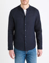 Celio* Solid Regular Fit Linen Navy Blue Shirt