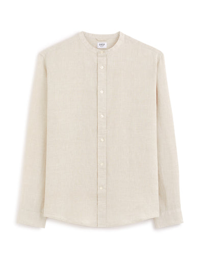 Regular Fit 100% Linen Solid Shirt - Natural