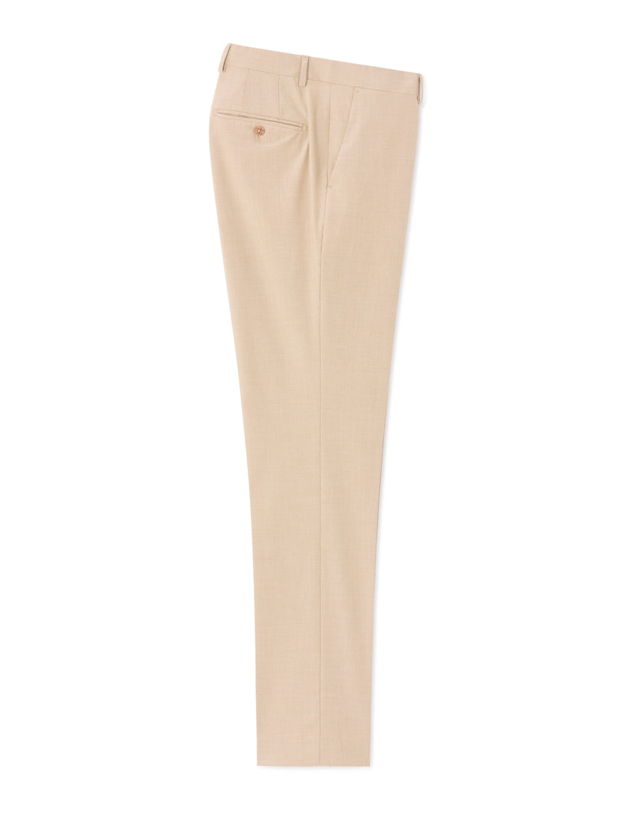Slim Fit Poly Viscose Formal Trousers - Beige