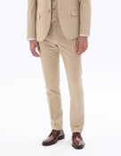 Slim Fit Poly Viscose Formal Trousers - Beige