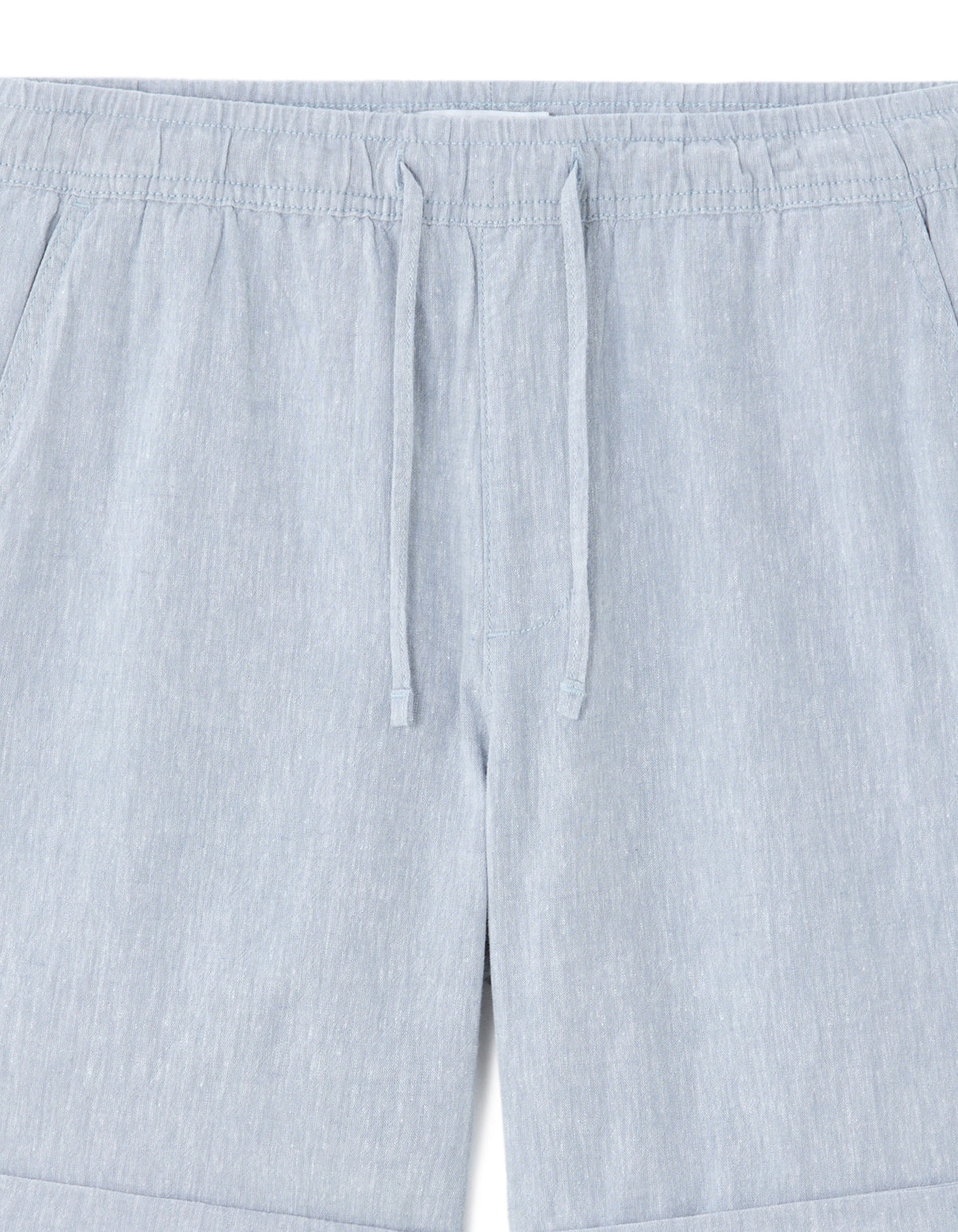Bermuda Fit Linen Solid Shorts - Blue