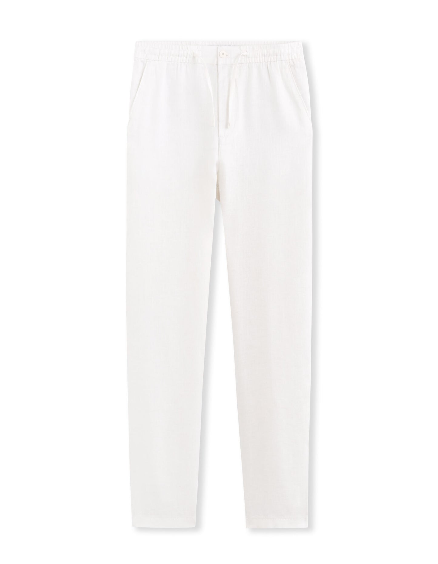 Celio* Straight pants 100% linen-white