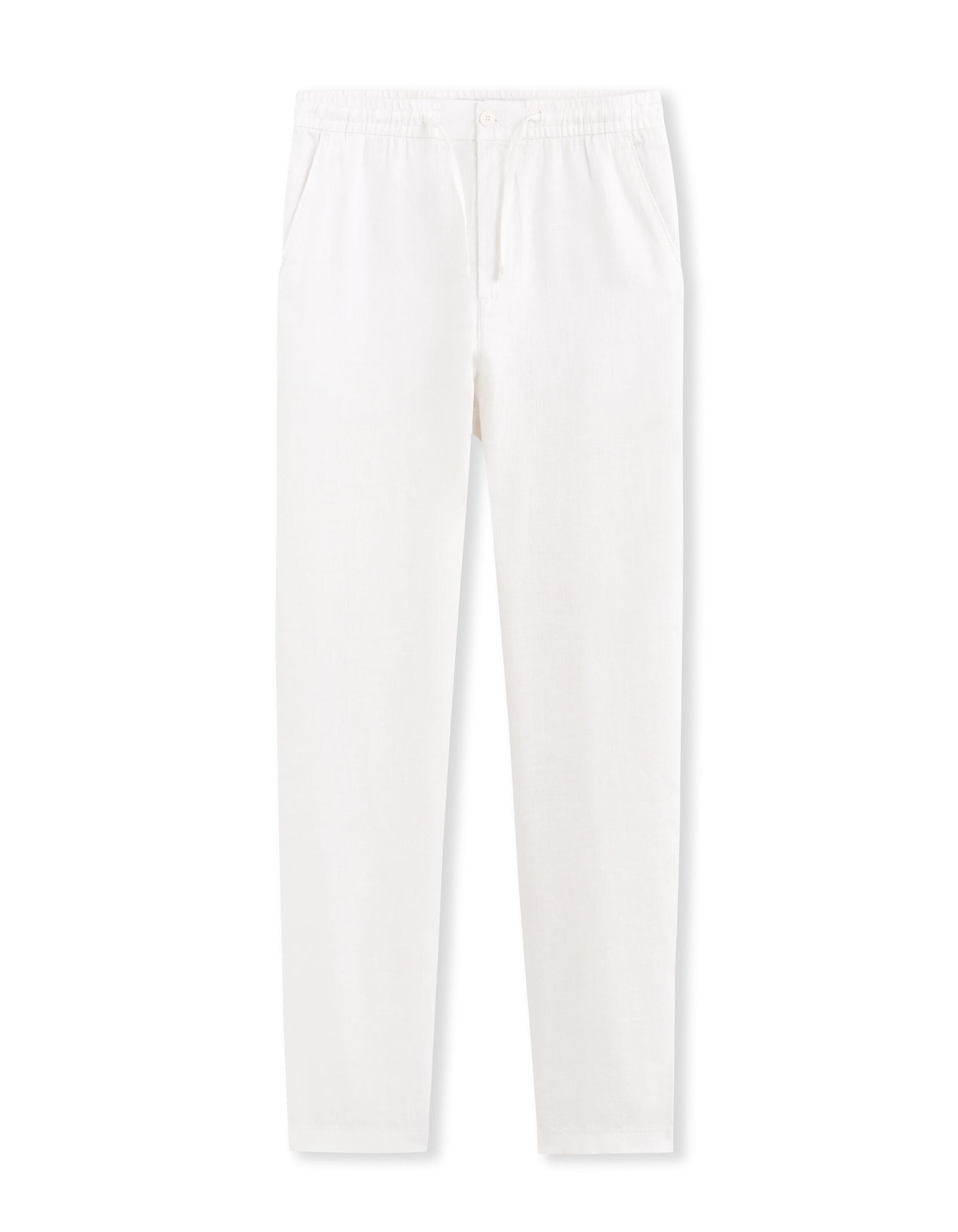 Celio* Straight pants 100% linen-white