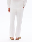 Celio* Straight pants 100% linen-white