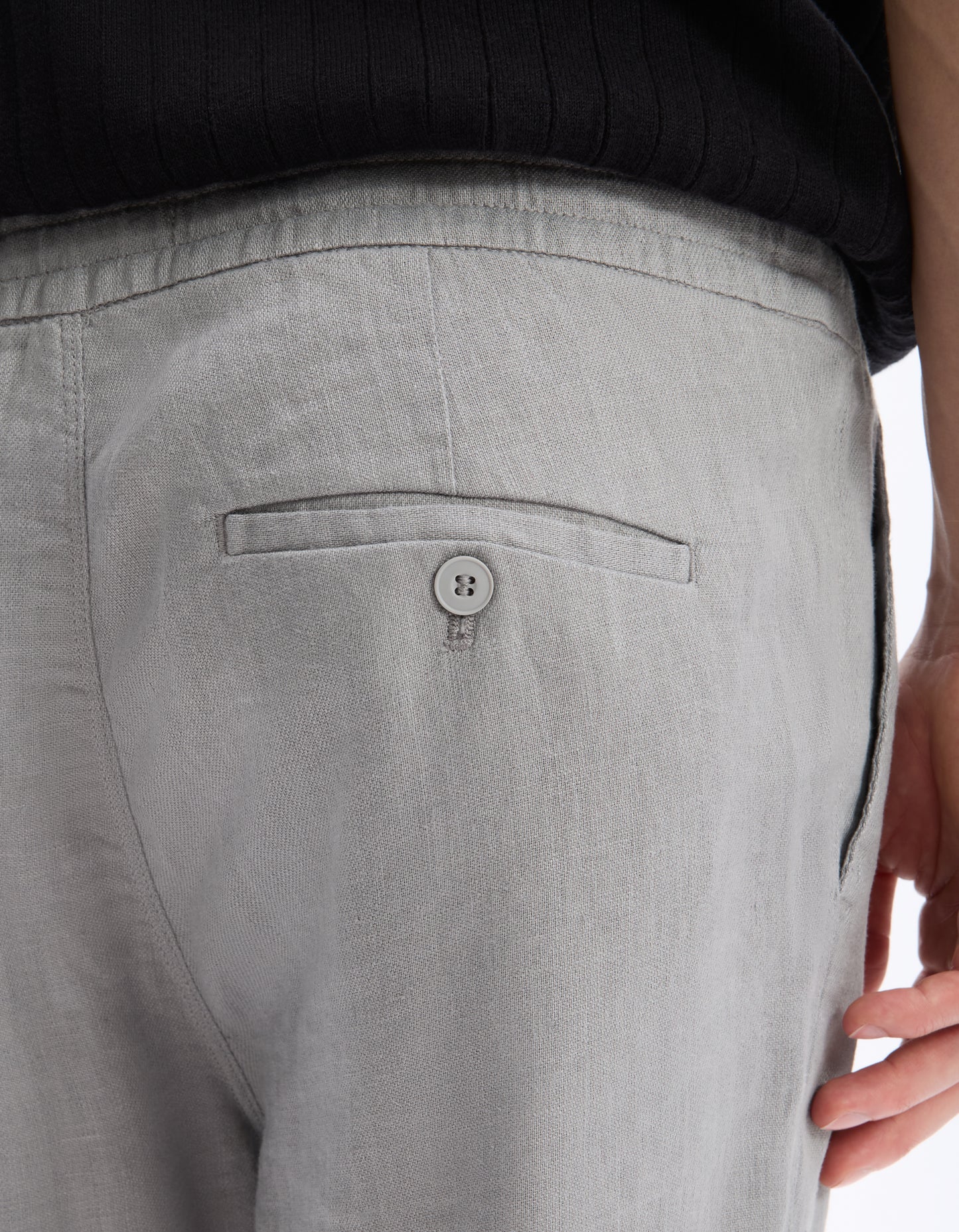 Celio* Linen Straight Fit Grey Casual Trouser