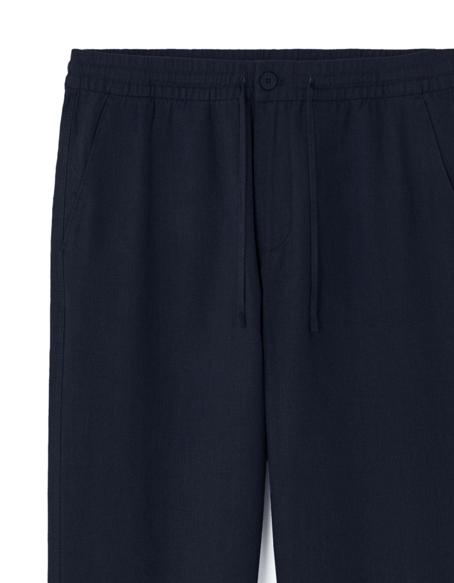 Relaxed Fit 100% 100% Linen Solid Casual Trousers