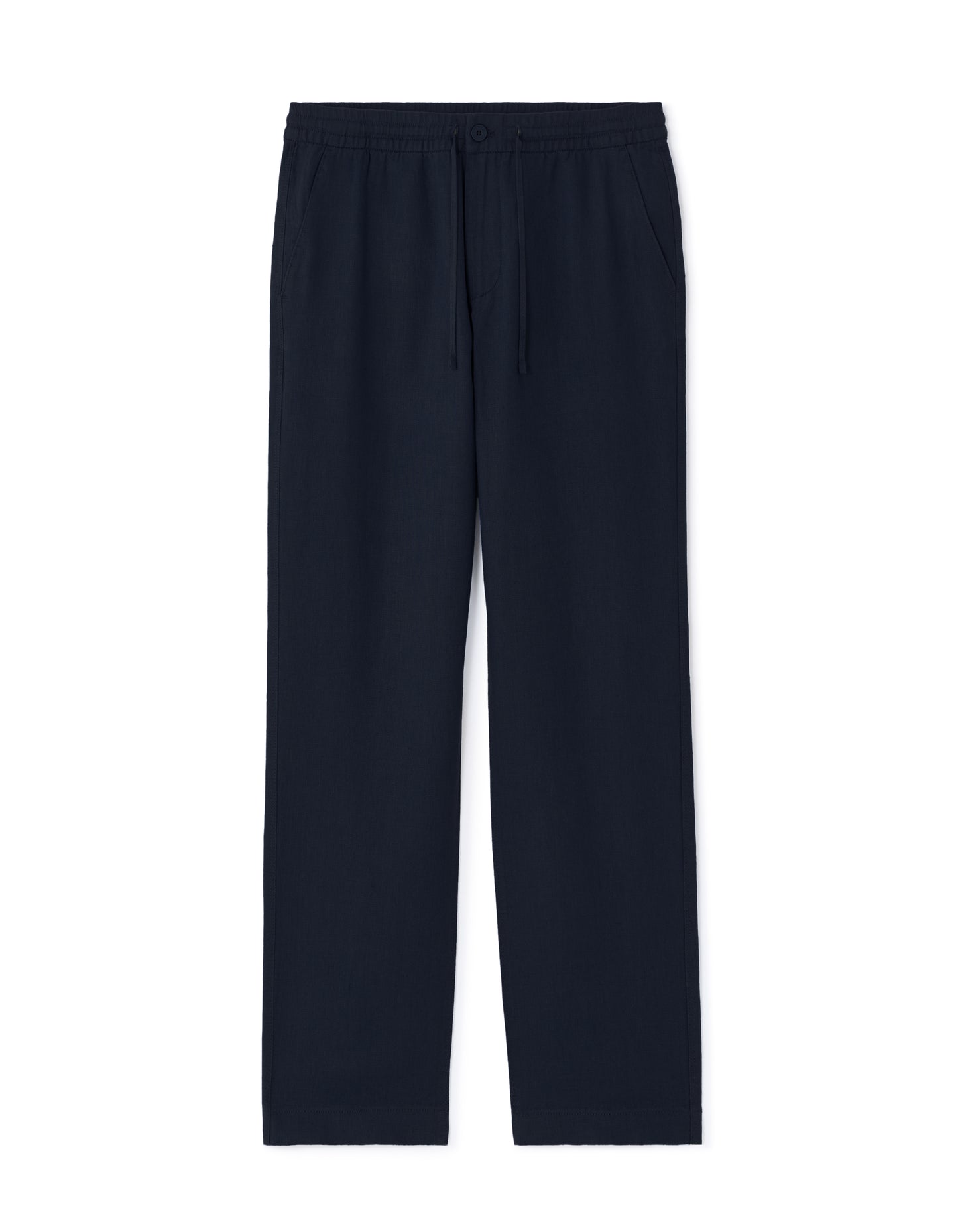 Relaxed Fit 100% 100% Linen Solid Casual Trousers