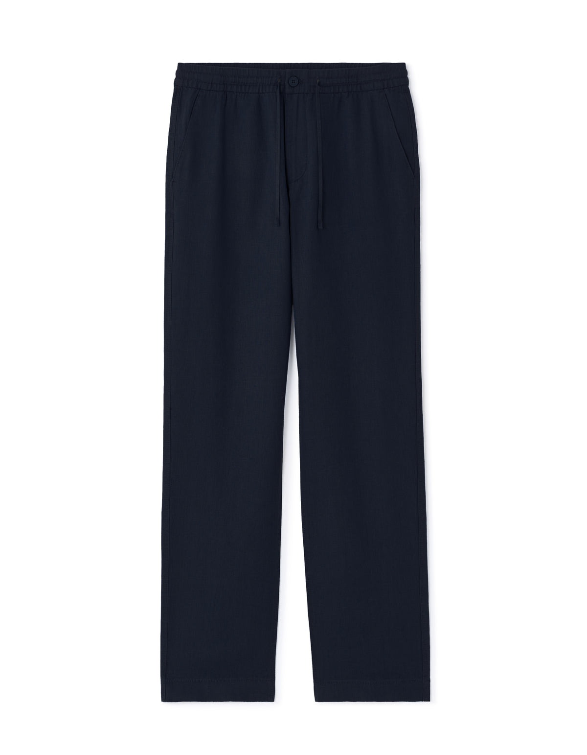 Relaxed Fit 100% 100% Linen Solid Casual Trousers