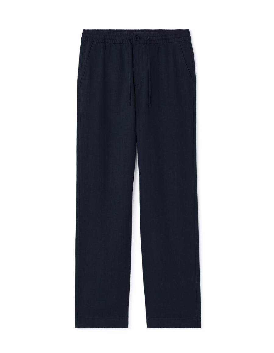 Relaxed Fit 100% 100% Linen Solid Casual Trousers
