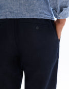 Relaxed Fit 100% 100% Linen Solid Casual Trousers
