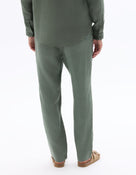 Straight Fit 100% Linen Trousers - Green