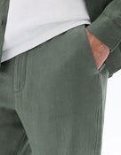 Straight Fit 100% Linen Trousers - Green